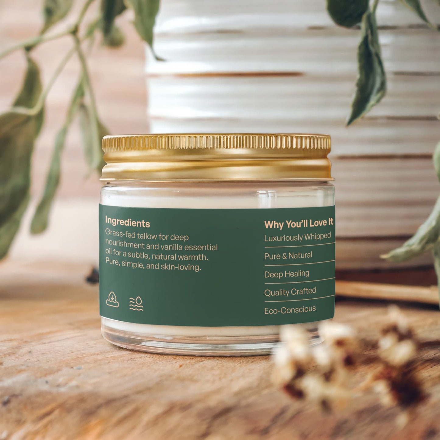 Whipped Grass-Fed Tallow Balm with Vanilla Bean BeautyBoss
