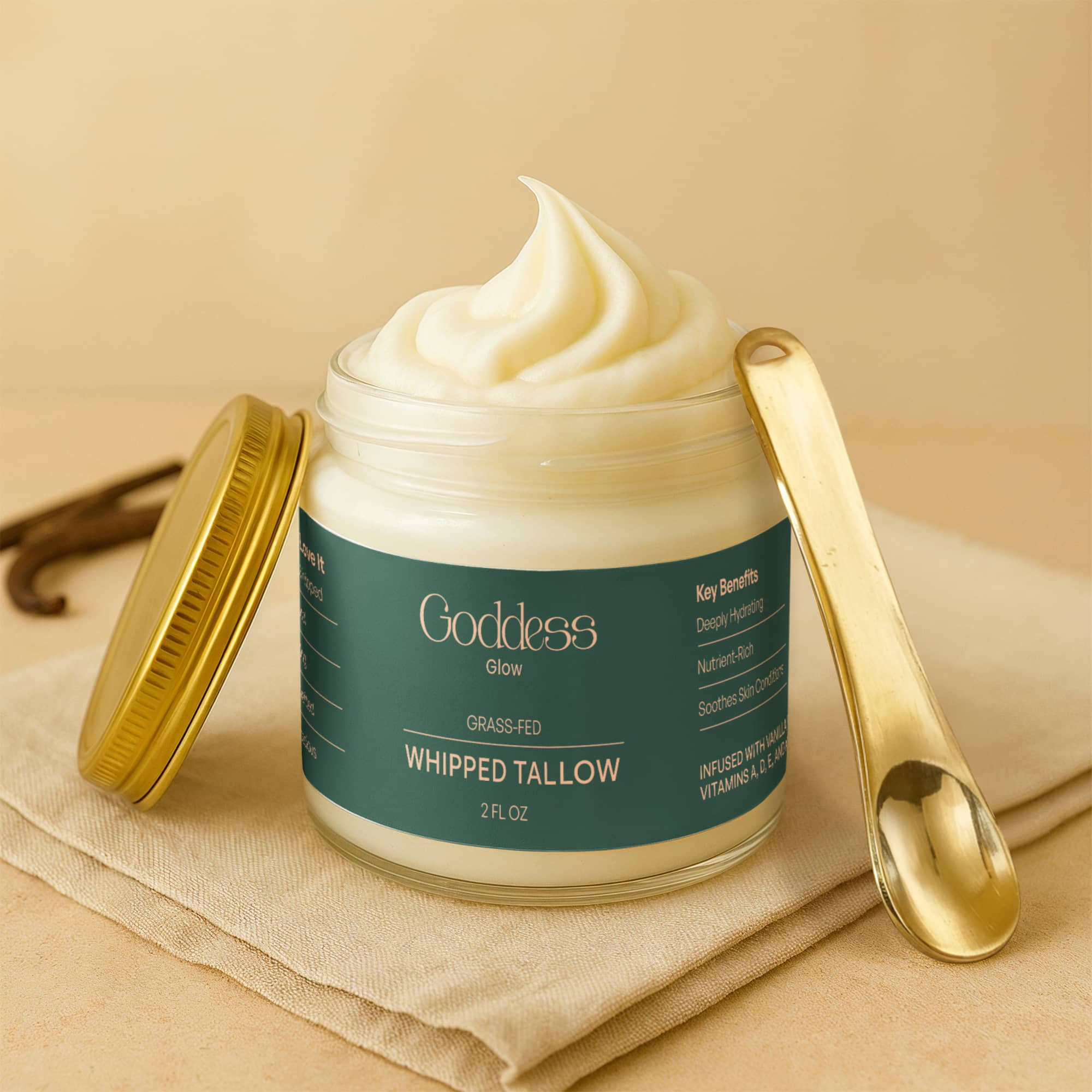 Whipped Grass-Fed Tallow Balm with Vanilla Bean BeautyBoss